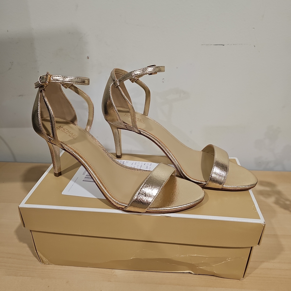 Elegant Michael Kors Gold Strappy Heels